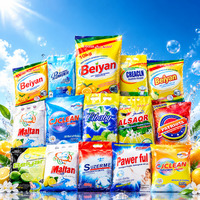 Pemasok OEM Deterjen Bubuk Cuci Grosir Murah Ramah Lingkungan Busa Melimpah Pabrik Bubuk Cuci Buang Pakai China 500g/125g