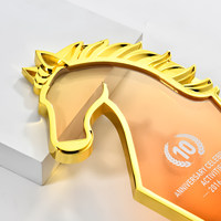 Trophée en cristal gravé sur métal, personnalisé, créatif, pour la reconnaissance des réalisations annuelles, des équipes championnes et du personnel exceptionnel, idéal pour les réunions annuelles