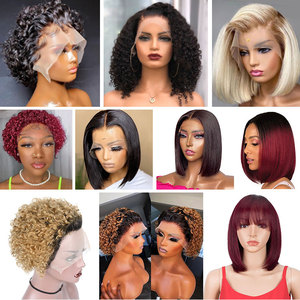 Perruques Frontales en <span class=keywords><strong>Cheveux</strong></span> Humains, Tressées et à Dentelle Complète pour Femmes, Boîte de Présentation Brésilienne Noire Péruvienne, <span class=keywords><strong>Coupe</strong></span> <span class=keywords><strong>Courte</strong></span> Pixie Bob HD Lace - Product Image 5