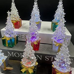 Vente flash - Ornements de Noël en acrylique LED en plastique de couleur personnalisée, 6*6*14,5 cm, décoration de table pour la maison et les fêtes - Product Image 6