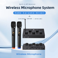 Sistema de micrófono de Karaoke inalámbrico para el hogar con micrófonos de mano duales y AUX óptico HD, mezclador de micrófono de Karaoke portátil