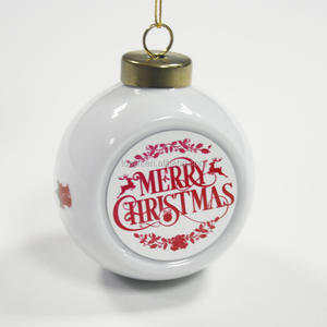 Topjlh 8cm Sublimación Bolas <span class=keywords><strong>de</strong></span> Navidad Adorno colgante <span class=keywords><strong>de</strong></span> Navidad Adorno <span class=keywords><strong>de</strong></span> cerámica con LOGOTIPO personalizado Decoraciones vintage <span class=keywords><strong>de</strong></span> porcelana - Product Image 2