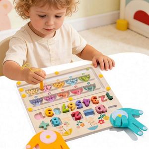Jouet en bois 2 en 1 pour apprendre l'addition et la soustraction, améliorer la motricité fine, développer les compétences mathématiques de base pour les enfants - Product Image 2
