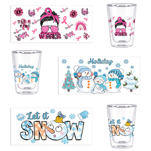 Tazza in Vetro Borosilicato a Doppia Parete da 400ml con Tema Natalizio, Bicchiere Creativo per le Festività con Adesivi <span class=keywords><strong>UV</strong></span> per Regalo e Uso Domestico - Product Image 4