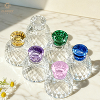 Tasse à thé en verre de cristal taillé en diamant tasse à thé Kung Fu verres à liqueur à pieds colorés 50ml tasse Soju tasse à saké