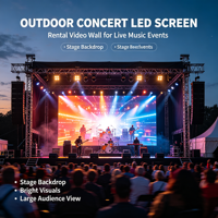 Wetterfester Outdoor LED-Mietbildschirm Modulares Panel 3000cd Helligkeit Adobe RGB 98% Wandmontage/Bodenständer für Festival-LED