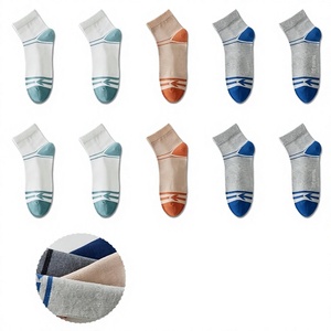 Men's Non-Slip Woven Sports Breathable Spandex/Polyester Ankle <b>Socks</b> Exercise Hiking Football Basketball High Black Logo Active - Product Image 1
