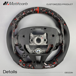 Volante Deportivo Personalizado de Fibra de Carbono Forjado Rojo con Palancas de Cambio LED para Hyundai N Elantra N I30N I20N N-line 2018-2026 - Product Image 6