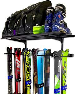 Large Capacity Ski Wall Storage Rack and Ski Storage Shelf for Home