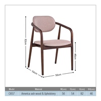 Chaise de salle à manger moderne, luxueuse, contemporaine, en bois, rembourrée, en cuir, pour restaurant, style rétro