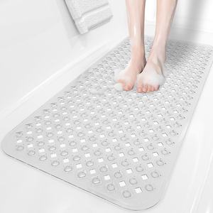 Extra Long Clear Antiderrapante Banheira <span class=keywords><strong>Mat</strong></span> para Banheiro Anti Slip White Pvc Rubber <span class=keywords><strong>Bath</strong></span> <span class=keywords><strong>Mat</strong></span> com Ventosa - Product Image 1