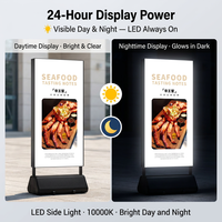 Support d'affichage publicitaire robuste pour extérieur, résistant au vent, avec boîte à lumière LED, double face, base à eau, pour trottoir