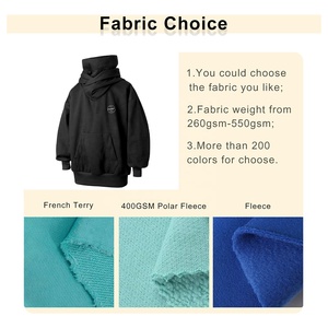 Áo hoodie nam dáng rộng màu đen, chất liệu nỉ cotton dày, kiểu dáng rộng thùng thình, có mũ trùm đầu, thêu họa tiết, phong cách ninja. - Product Image 2