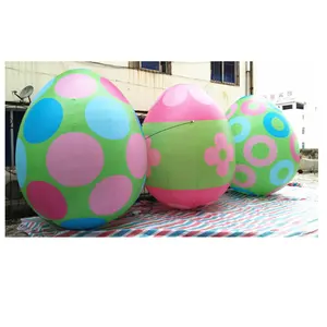 2m Tall PVC Printed Inflatable Easter Egg Models For Easter Decoration