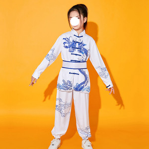 Kinder Tai Nese Wettkampf Kampfkunst-Trainingsanzug Chinesischer Traditioneller Drachentanz Schulsport Nese Kung Fu Auftrittskostüm - Product Image 2