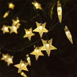 6M 50LED Safe Low Voltage Solar Power Bright Star filo di rame Led Fairy String Lights per la festa di decorazioni natalizie