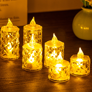 Lumières <span class=keywords><strong>LED</strong></span> en forme de cristal de diamant |   Bougies vacillantes sans <span class=keywords><strong>flamme</strong></span> pour Noël, mariages et décoration intérieure – Style tendance, vente en gros directe usine - Product Image 4