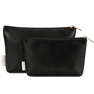 Bolsa de Aseo con Cierre para Viaje, Diseño Moderno, Precio Económico, Logotipo Personalizado, Bolsa de Maquillaje Pequeña, Estuche Cosmético de Cuero Vegano - Product Image 1