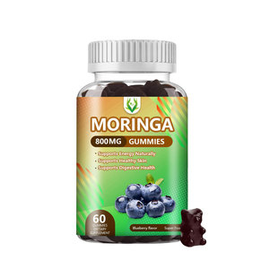 Gommes à l'extrait de feuille de Moringa Premium Booster d'énergie naturelle Soutien de l'éclat de la peau avec des vitamines du fer B Supplément à base de plantes - Product Image 1