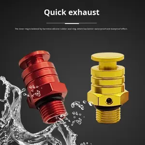 Noyau de soupape de sécurité d'échappement rapide pneumatique fileté M6 personnalisé interrupteur manuel à dégagement rapide de type poussoir décompression de dégagement d'air - Product Image 2