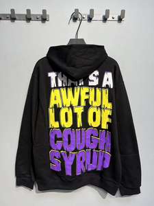 Top Qualité 100% Coton C'EST UN BEAUCOUP ÉNORME DE COUPH SIROP High Street Alphabet Trendy Brand Loose Casual Hat Hoodie pour Hommes - Product Image 3