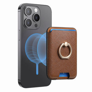 Funda Protectora para Teléfono con Anillo y Tarjetero para iPhone 16/17 Pro/15 Plus/14 Pro/13 Promax/12 Pro/11/8 Plus, Material PU - Product Image 1
