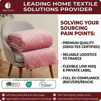 Couverture en flanelle jacquard antistatique 100% polyester Orvetex, chaude et confortable, personnalisée, pour la chambre à coucher en hiver