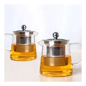 Hochwertige runde Glas teekanne Hersteller kunden spezifische Glas teekanne 500ml chinesische Glas teekannen