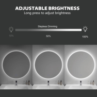 Miroir LED asymétrique moderne avec indice de protection IP44 pour salle de bain, cadre en aluminium, rétroéclairage intelligent, anti-buée, miroir de vanité pour salon, décoration intérieure