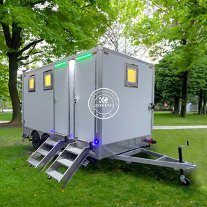 2025 4 cabines sanitaires mobiles de luxe, remorque de toilettes portables, douche portable extérieure, toilettes mobiles en plastique pour le camping - Product Image 1