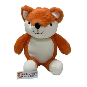 stuffed fox short plush doll super soft plush toy children's companion doll with BSCI ISO factory