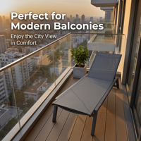 Chaise longue moderne en aluminium, mobilier d'extérieur toutes saisons, chaise longue réglable en maille pour patio, bord de piscine, balcon
