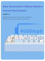 OusadiGaming Keyboard Mekanik RGB Baru Nirkabel Proyeksi Cahaya Hitam Hot Swap Anti-Ghosting Alas Logam 6 Gastek Mahjong