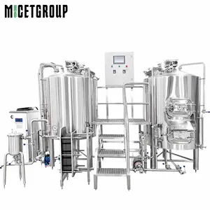 China beer brewery manufacturer 500L full automatic steam brewery equipment 2 tank 3 vessel vessel brewhouse for sale