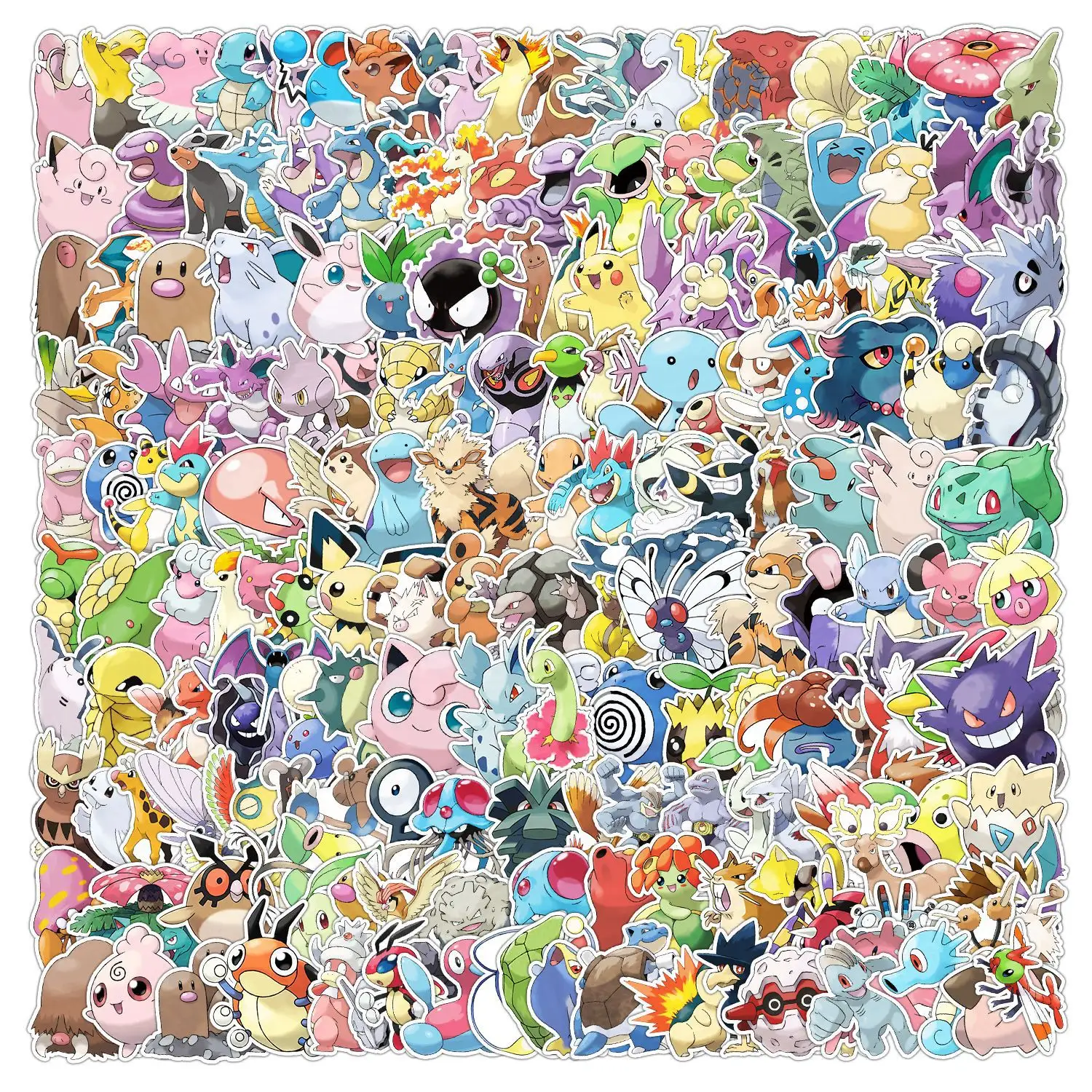 ZY2205H 200Pcs Anime Pokemoned Doodle Adesivos Decorativos Laptop Skate Bagagem Guitarra Scrapbook Art Adesivo À Prova D' Água