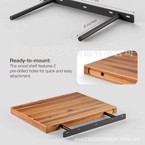 Wooden <b>Wall</b> <b>Mounted</b> <b>Shelf</b> Solid Wood Rectangle Kitchen Bedroom Living Room Decorative Storage Rack - Product Image 4