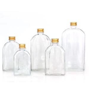 Bottiglia di succo di <span class=keywords><strong>vetro</strong></span> trasparente carino birra fredda bevanda di caffè vino bere latte bottiglia di <span class=keywords><strong>vetro</strong></span> di <span class=keywords><strong>acqua</strong></span> piatta 200ml 250ml 350ml 500ml - Product Image 1