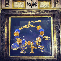 Perles européennes tendance en alliage de zinc faites à la main, lettres grecques, animal Poodle doré, Sigma Gamma Rho Sorority, plaqué or 18 carats
