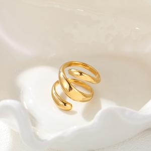 Anillo de acero de titanio que no se decolora, elegante y exclusivo, anillo de estilo de alta gama, anillo versátil con apertura ajustable, anillo al por mayor para mujer. - Product Image 3