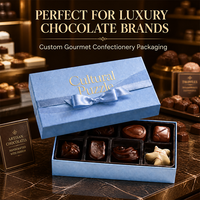 Boîte cadeau en chocolat personnalisée en gros, boîte d'emballage en chocolat avec couvercle et base, avec nœud, logo personnalisé