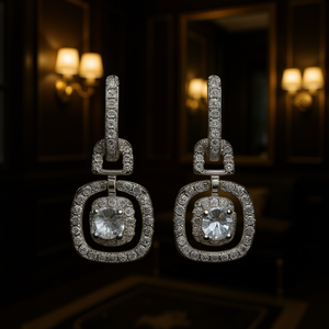 MissDolores1 – boucles d'oreilles de luxe en cristal, plaqué or blanc, argent 925, design géométrique, pour mariage, bijoux pour femmes - Product Image 2