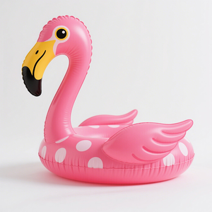 Bouée gonflable en PVC personnalisée 6P en forme de flamant rose pour femmes, 45 pouces de diamètre, flotteur de <span class=keywords><strong>piscine</strong></span> portable pour sports nautiques - Product Image 3