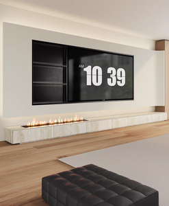 <span class=keywords><strong>Meuble</strong></span> <span class=keywords><strong>TV</strong></span> en bois moderne avec panneau en pierre d'<span class=keywords><strong>angle</strong></span> Haitang circulaire, <span class=keywords><strong>meuble</strong></span> au sol/plafond, courbe cintrée personnalisée, salon, hôtel - Product Image 3