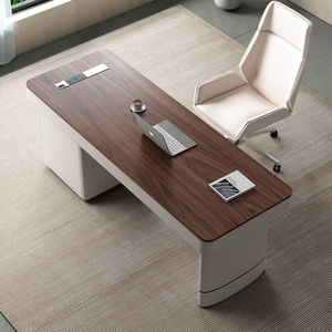 Bureau d'ordinateur minimaliste en bois avec éclairage, design moderne et simple, pour le bureau, la maison, avec dissipation thermique et roulettes - Product Image 3