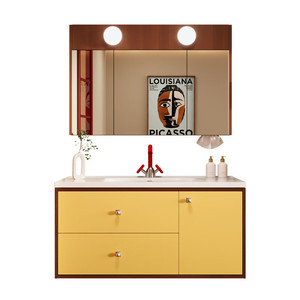 Bathroom cabinet ceramic integrated basin bathroom sink <b>hand</b> <b>wash</b> basin combination - Product Image 1