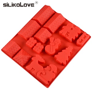<span class=keywords><strong>Moule</strong></span> à gâteaux antiadhésifs en silicone, boîte de château de noël nouveau, - Product Image 2