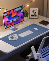 Tapis de bureau en cuir PU imperméable de qualité supérieure, grand format, tapis de souris souple pour le gaming, logo personnalisable, tapis de bureau