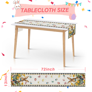 <b>Easter</b> Theme <b>Table</b> <b>Cloth</b> 33x183cm Theme Party Dinner Canvas Material Tablecloth Custom - Product Image 2