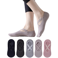 Chaussettes de sport antidérapantes et antibactériennes pour femmes, enfants et jeunes, invisibles, pour yoga et pilates, en spandex/polyester/coton, tricotées, design personnalisé