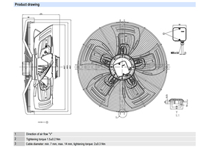 Ventilateur axial AC ebm-papst S4D630-CD01-11/F01 pour la ventilation CVC, le refroidissement des condenseurs, à haut débit d'air, durable et industriel. - Product Image 3